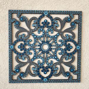 משרביה מרובעת 30 ס"מ אפור טורקיז