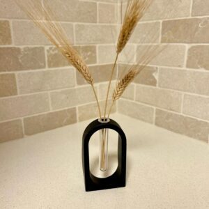 אגרטל חלול מבטון שחור/ שחור-כסף