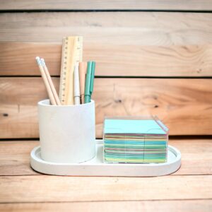 סט מתנה למורה/ למשרד- בטון לבן