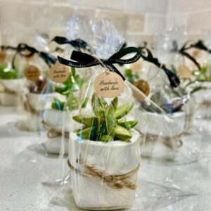 עציץ דמוי שק מבטון לבן