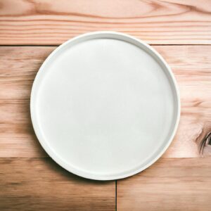 מגש נוי עגול גדול מבטון לבן - 25 ס״מ