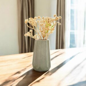 אגרטל גיאומטרי פסים מבטון - אפור