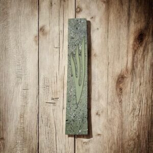 בית מזוזה ענק דגם תמר דמוי שיש ירוק עם ש' גדולה