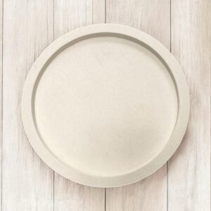 מגש נוי עגול מבטון לבן - 19 ס"מ