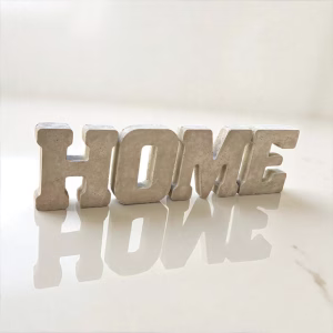 אותיות HOME מבטון אפור