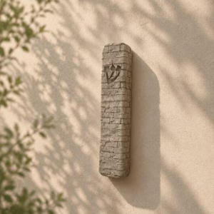 בית מזוזה "אבן ירושלמי" אפור- קטן